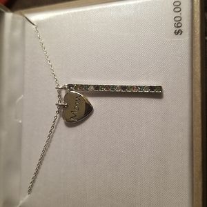 Beautiful Mom necklace with multi colored Swarovski crystal bar. 16" chain